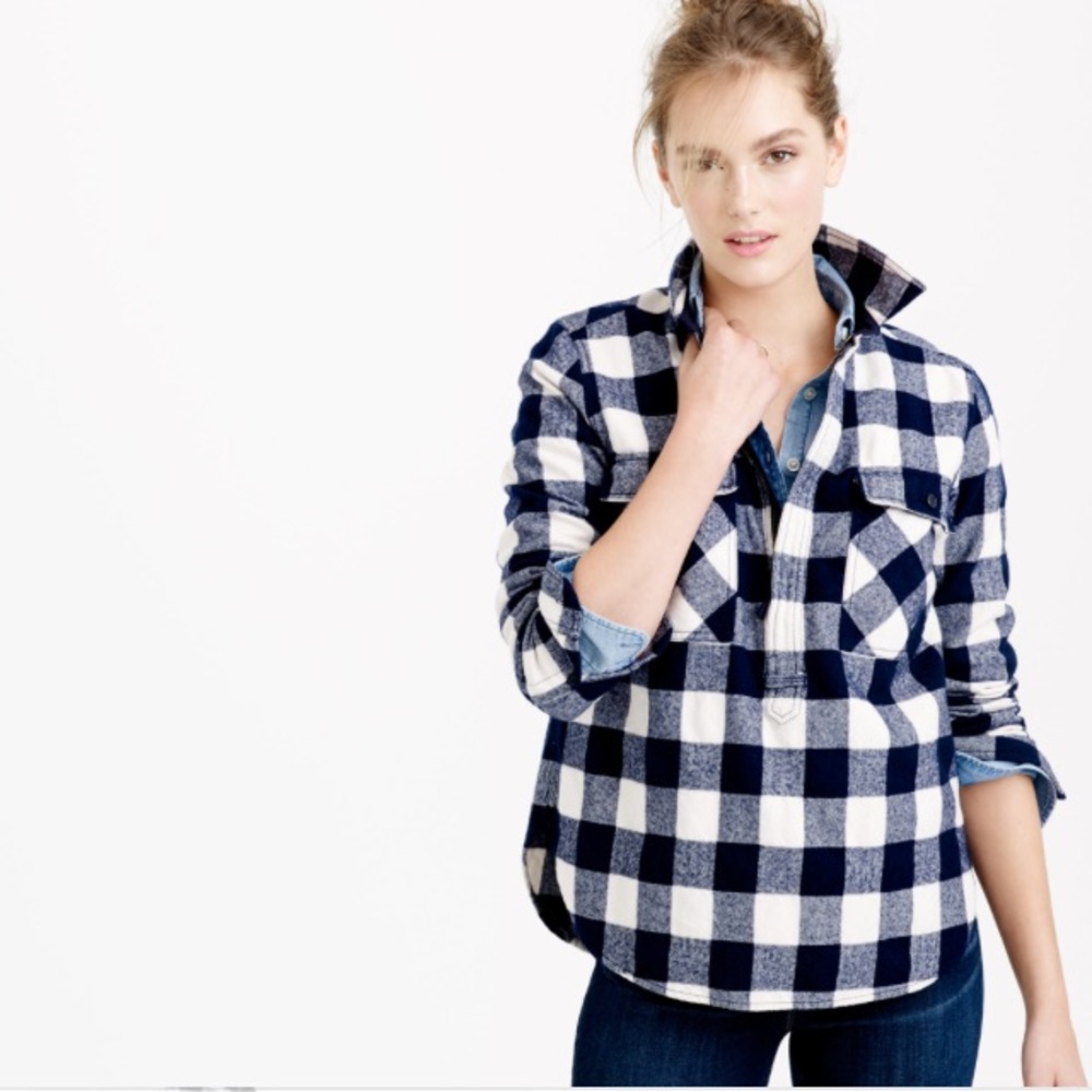 J crew buffalo check shirt size s